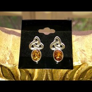 Vintage Baltic Amber 925 Earrings